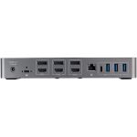 StarTech.com USB-C USB-A Dock - Hybrid Universal Triple Monitor Laptop Docking Station DisplayPort & HDMI 4K 60 Hz - 85W PD, 6x USB-Hub, GbE, Audio - USB 3.1 Gen 2 10 Gbit/s