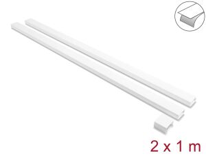DELOCK Kabelkanal selbstkleb, Schiebedeckel 40x19mm 1m weiß