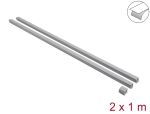 DELOCK Kabelkanal selbstkleb, Schiebedeckel 24x14mm 1m grau