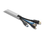 DELOCK Kabelkanal selbstkleb, Schiebedeckel 24x14mm 1m grau
