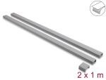 DELOCK Kabelkanal selbstkleb, Schiebedeckel 30x14mm 1m grau