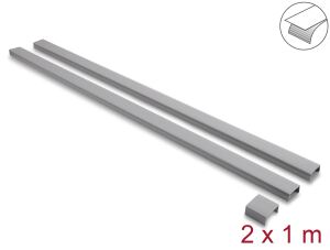 DELOCK Kabelkanal selbstkleb, Schiebedeckel 40x19mm 1m grau