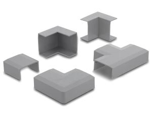DELOCK Verbindungsstück für 30x14mm Kabelkanal Set 5Stk grau