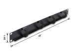 DELOCK 19 1HE Kabelmanagem. Panel 4x Klett-Kabelbinder schw