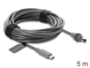 DELOCK USB-C St > DC 5,5 x 2,1mm Kabel 5m grau