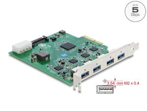 DELOCK PCI Express x4 Karte >4x USB 5Gbps USB-A Quad Channel