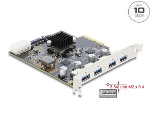 DELOCK PCI Express x4 Karte>4x USB 10Gbps USB-A Dual Channel