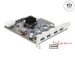 DELOCK PCI Express x4 Karte>4x USB 10Gbps USB-A Dual Channel