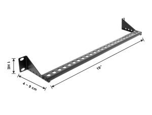 DeLOCK 19″ 1 HE Kabelmanagement Panel / Kabelabfangschiene tiefenverstellbar 40 - 90 mm schwarz