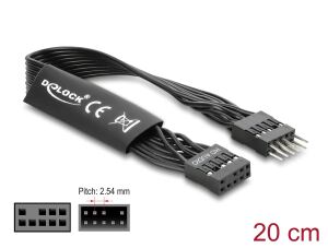 DELOCK HD Audio Flachbandkabel 9Pin Pfostenst > Bu 20cm schw
