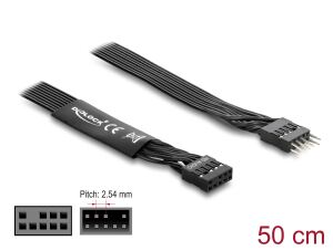 DELOCK HD Audio Flachbandkabel 9Pin Pfostenst > Bu 50cm schw