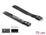 DELOCK HD Audio Flachbandkabel 9Pin Pfostenst > Bu 70cm schw