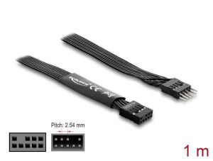 DELOCK HD Audio Flachbandkabel 9Pin Pfostenst > Bu 1m schw.