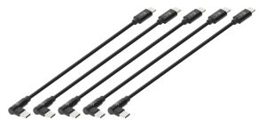 MANHATTAN USB-C-Ladekabel 1x 90°Winkel 60 W 20 cm 5er-Pack