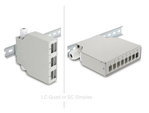 DELOCK LWL Patchfeld 6 Port für SC Duplex/LC Quad grau
