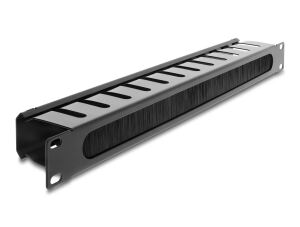 DELOCK 19" Kabelmanagement Rangierpanel mit Bürste 1HE schw.