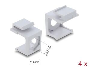 DELOCK Keystone Abdeckung mit Durchführ. 7mm Hex 4 Stk weiß