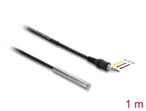 DELOCK Temperaturfühler-Kab, 3,5mm 3Pin Klinkenst DS18B20 1m