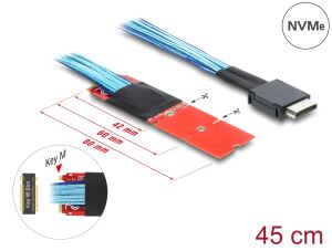 DELOCK M.2 Key M > 1x OCuLink SFF-8612 Konv. mit 45cm Kabel