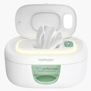 Momcozy 416488 Spender für Baby-Tücher Grün, Weiß