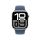 Apple Watch S10 (2024) Aluminium 46mm silber (Sportarmband denim) S/M