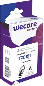 WECARE Schriftband kompatibel zu BROTHER TZE-151 schwarz auf transparent