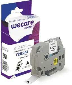 WECARE Schriftband kompatibel zu BROTHER TZE-241 schwarz auf weiß