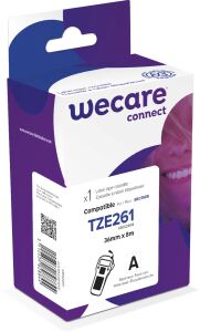 WECARE Schriftband kompatibel zu BROTHER TZE-261 schwarz auf weiß