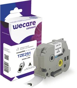 WECARE Schriftband kompatibel zu BROTHER TZE-251 schwarz auf weiß