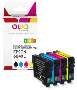 OWA Multipack komp. zu Epson 604XL BK/C/M/Y schwarz (700 S.) Farbe (560 S.)