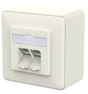 METZ CONNECT Anschlussdose E-DAT C6A IDC 2 Port AP reinweiß