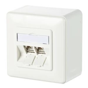 METZ CONNECT Anschlussdose ISO/IEC Cat.6A Modul 2 Port 180°M AP reinw