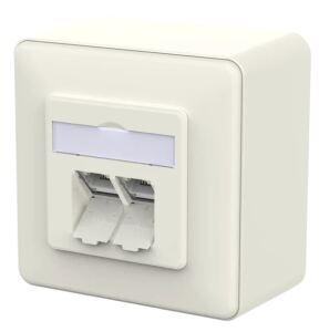 METZ CONNECT Anschlussdose E-DAT C6A LSA++ 2 Port AP reinweiß