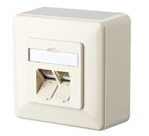METZ CONNECT Anschlussdose ISO/IEC Cat.6A E-DAT 2 Port AP reinweiß
