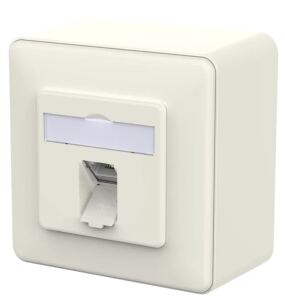 METZ CONNECT Anschlussdose E-DAT C6A IDC 1 Port AP reinweiß