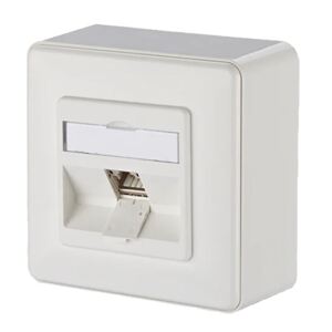 METZ CONNECT Anschlussdose ISO/IEC Cat.6A Modul 1 Port 270°M AP reinw
