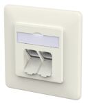 METZ CONNECT Anschlussdose E-DAT C6A LSA++ 2 Port UP...