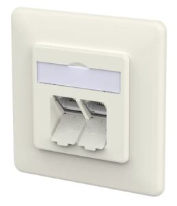 METZ CONNECT Anschlussdose E-DAT C6A IDC 2 Port UP reinweiß