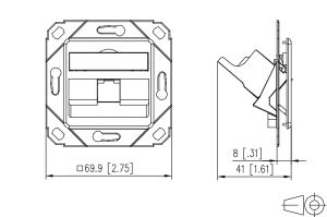 METZ CONNECT OpDAT Anschlussdose UPk 1xLC-D SM APC reinweiß