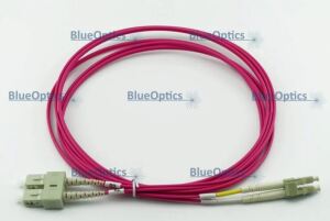 BlueOptics LWL Patchkabel LC / SC MM OM4 magenta 10,0m