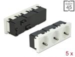 DELOCK Easy 45 Schuko-Steckdose (VPE 5) 3-fach 45°-Anordnung 45 x 45mm