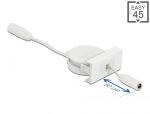 DELOCK Easy 45 Modul Power Ausrollkabel DC 5,5 x 2,1mm Buchse/ Buchse weiß