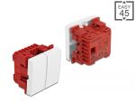 DELOCK Easy 45 Wippschalter 2fach 45 x 45mm weiß