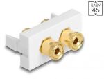 DELOCK Easy 45 Modul 2x Polklemme Farbring rot/ schwarz 22,5 x 45mm