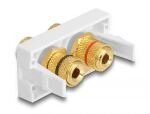 DELOCK Easy 45 Modul 2x Polklemme Farbring rot/ schwarz 22,5 x 45mm