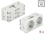 DELOCK Easy 45 Schuko-Steckdose (VPE 5) 45°-Anordnung 2-fach erweiterbar 45x45mm