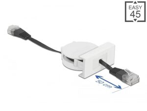 DELOCK Easy 45 Modul Netzwerk Aufrollkabel RJ45 Cat.5e schwarz