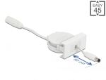 DELOCK Easy 45 Modul Power Ausrollkabel DC 5,5 x 2,1mm Buchse/ ST weiß