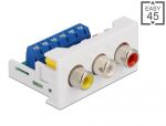 DELOCK Easy 45 Modul 3x Cinch Buchse 22,5 x 45mm