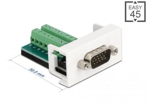DELOCK Easy 45 Modul VGA ST > Terminalblock 22,5 x 45mm